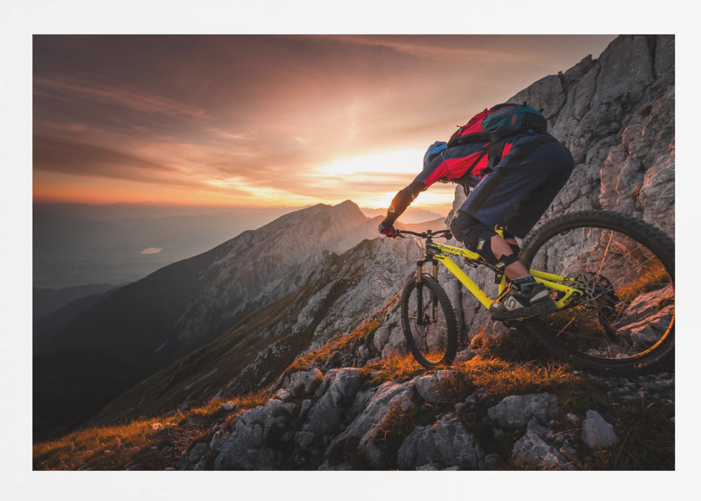 Golden hour high alpine ride - Poster / Art Print