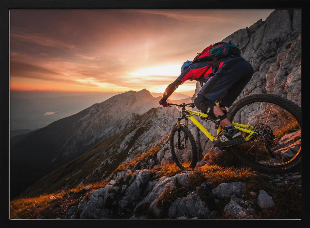 Golden hour high alpine ride - Poster / Art Print