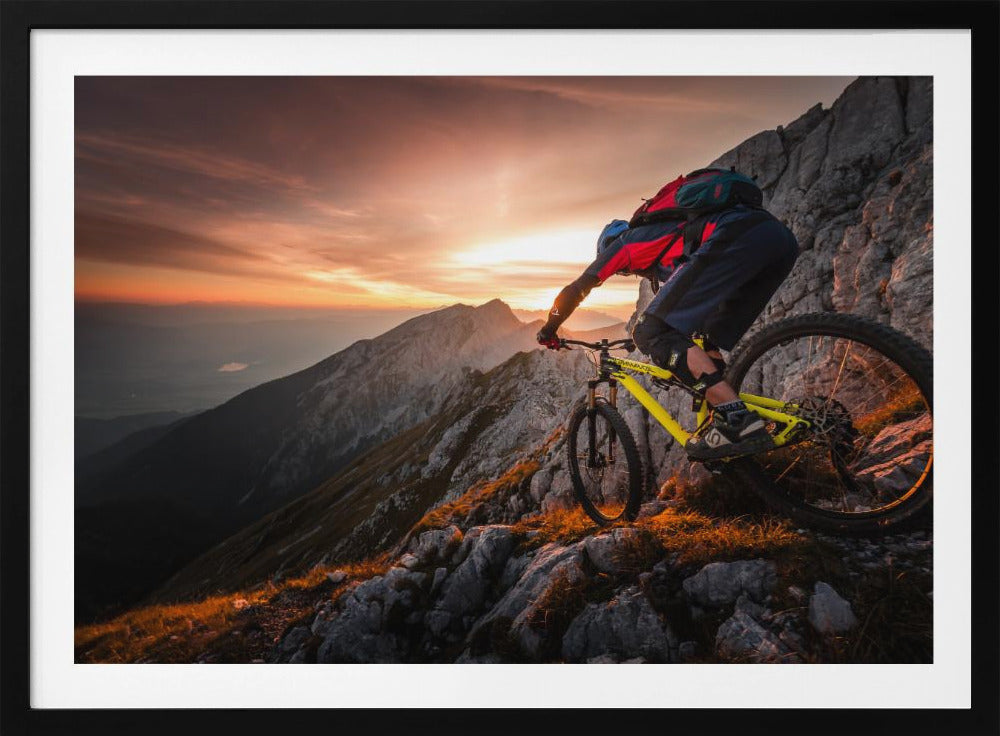 Golden hour high alpine ride - Poster / Art Print