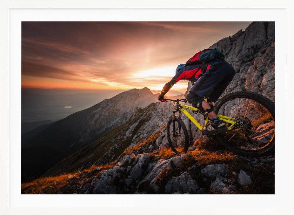 Golden hour high alpine ride - Poster / Art Print