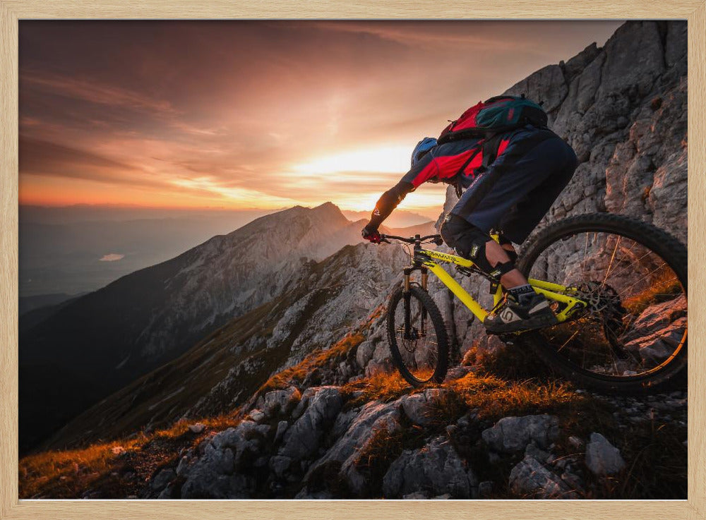 Golden hour high alpine ride - Poster / Art Print