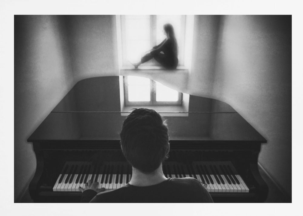 the pianist and his muse - Poster / Art Print