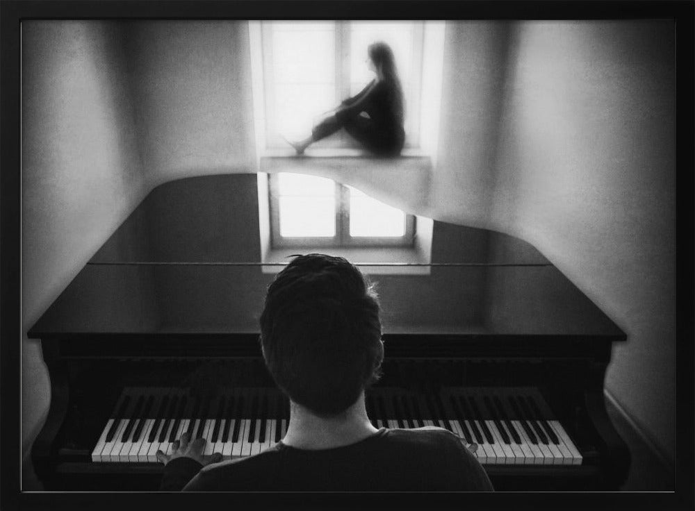 the pianist and his muse - Poster / Art Print