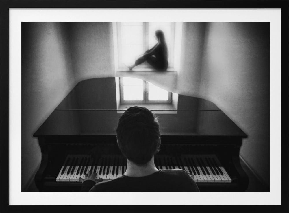 the pianist and his muse - Poster / Art Print