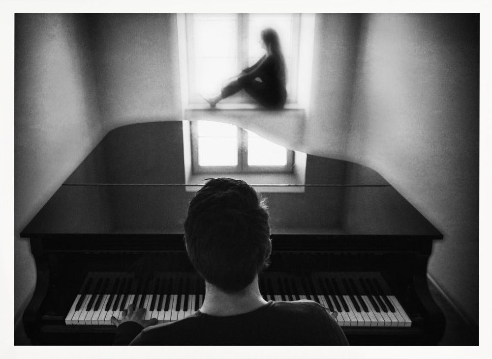 the pianist and his muse - Poster / Art Print