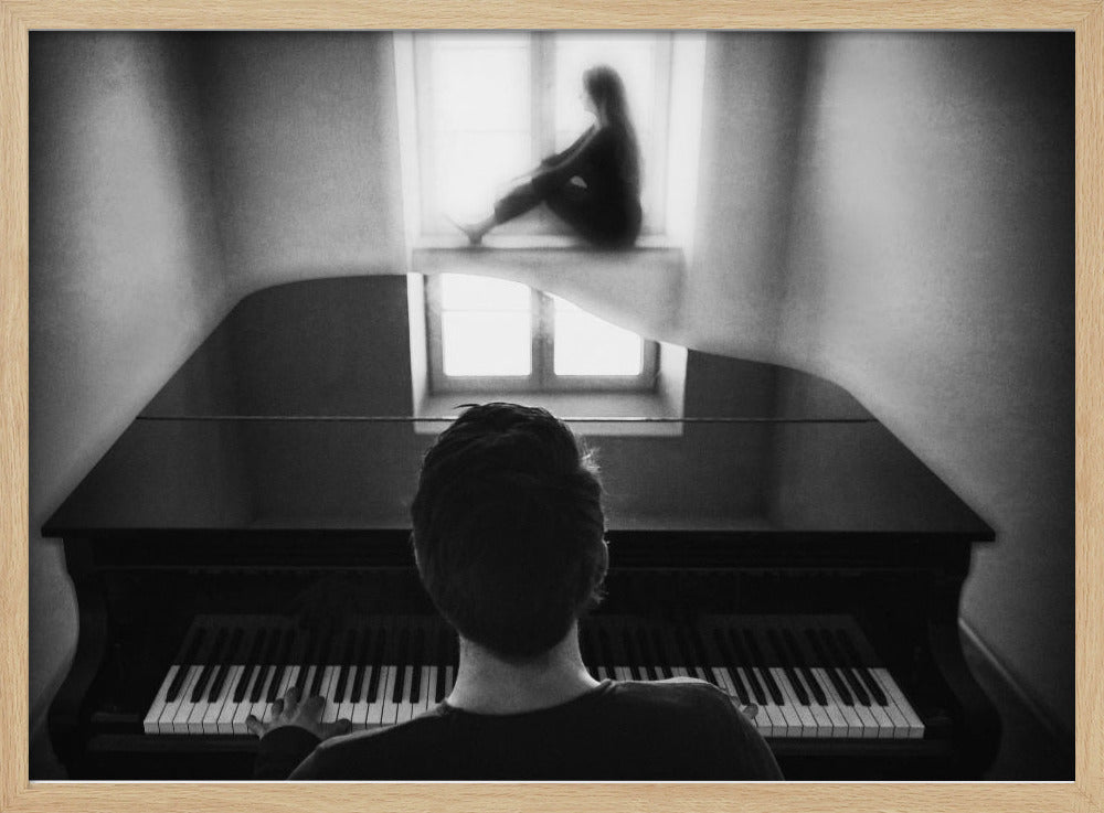 the pianist and his muse - Poster / Art Print