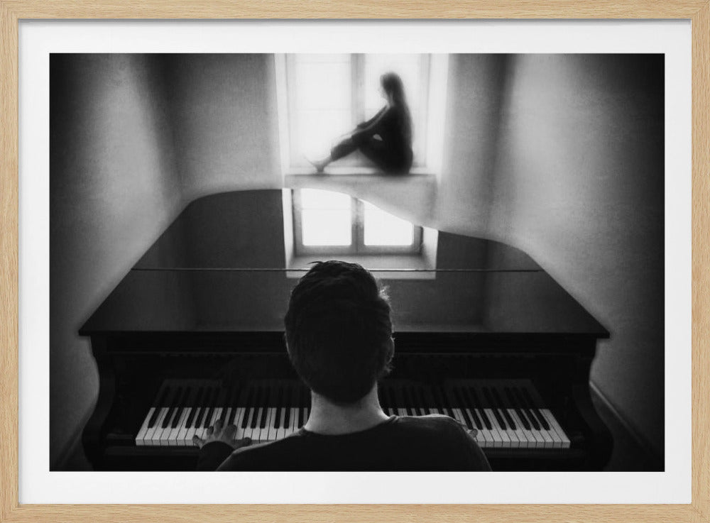 the pianist and his muse - Poster / Art Print