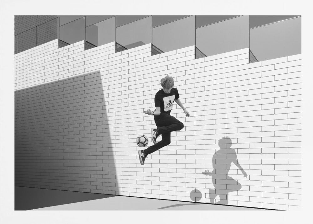 Boy with football - Poster / Art Print
