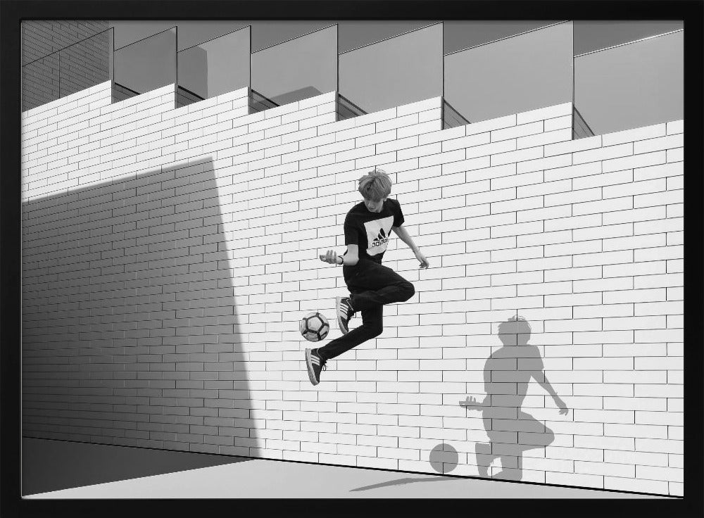 Boy with football - Poster / Art Print