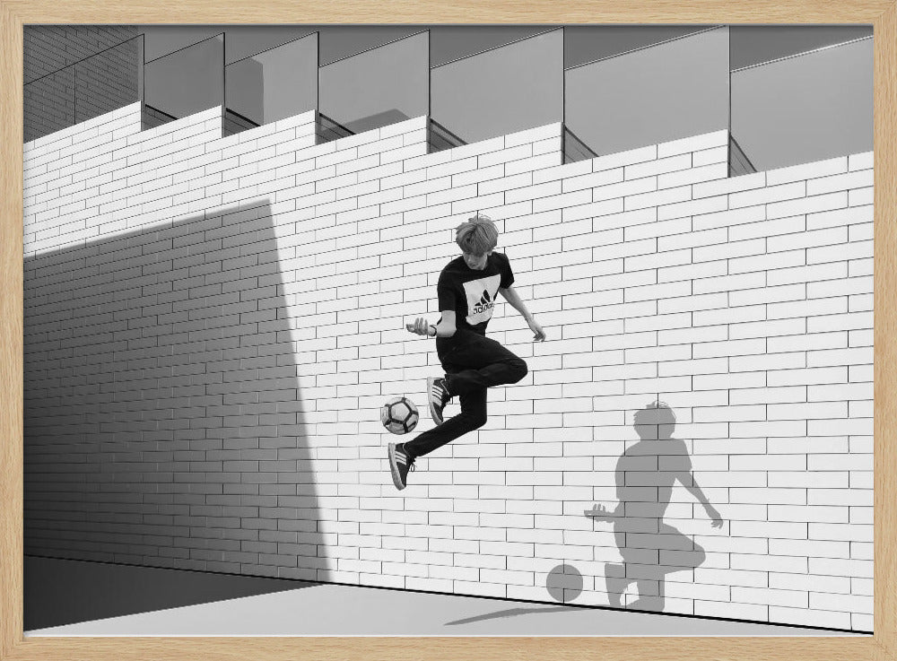Boy with football - Poster / Art Print