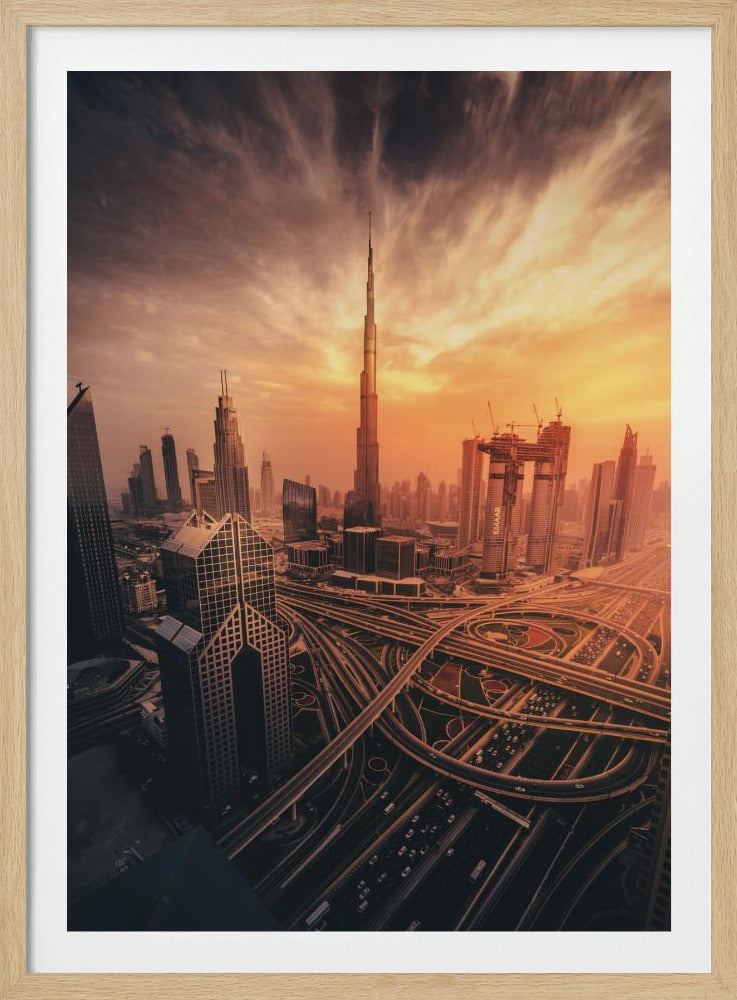 Dubai's Fiery sunset - Poster / Art Print