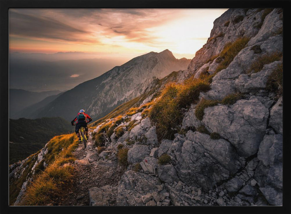 Sunset high alpine ride - Poster / Art Print