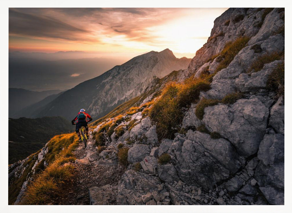 Sunset high alpine ride - Poster / Art Print