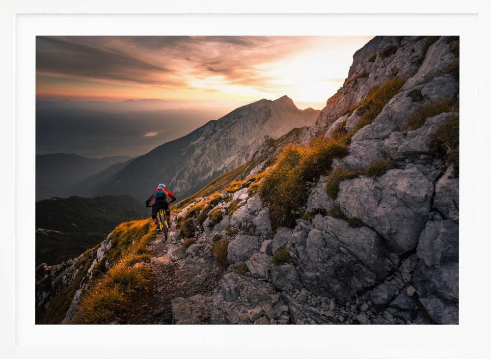 Sunset high alpine ride - Poster / Art Print
