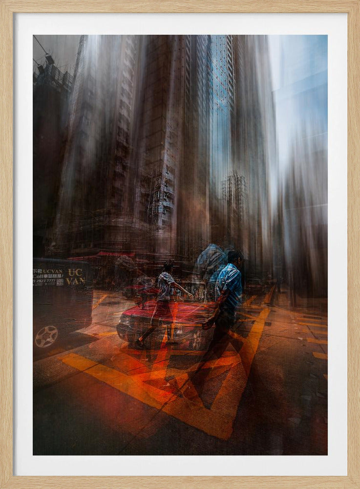 chaos in the streets of HK - Poster / Art Print
