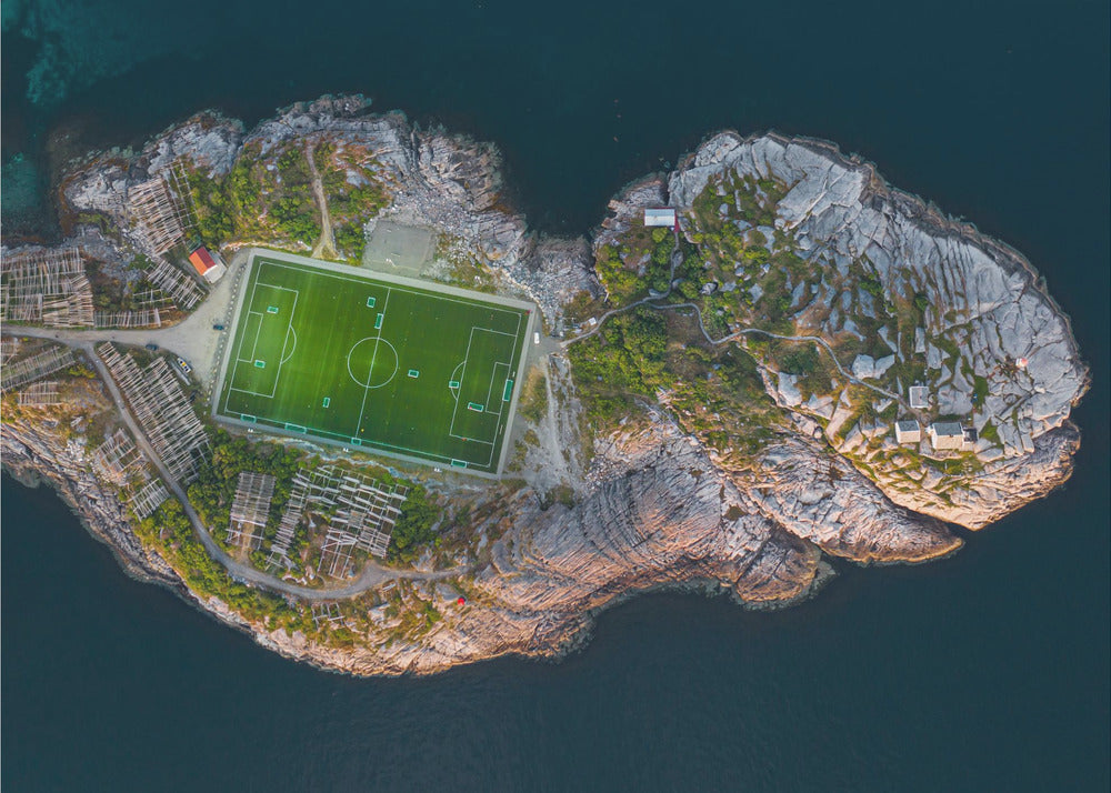 Football field on the edge of the world - Poster / Art Print