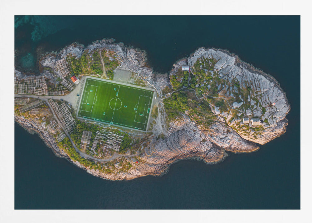Football field on the edge of the world - Poster / Art Print