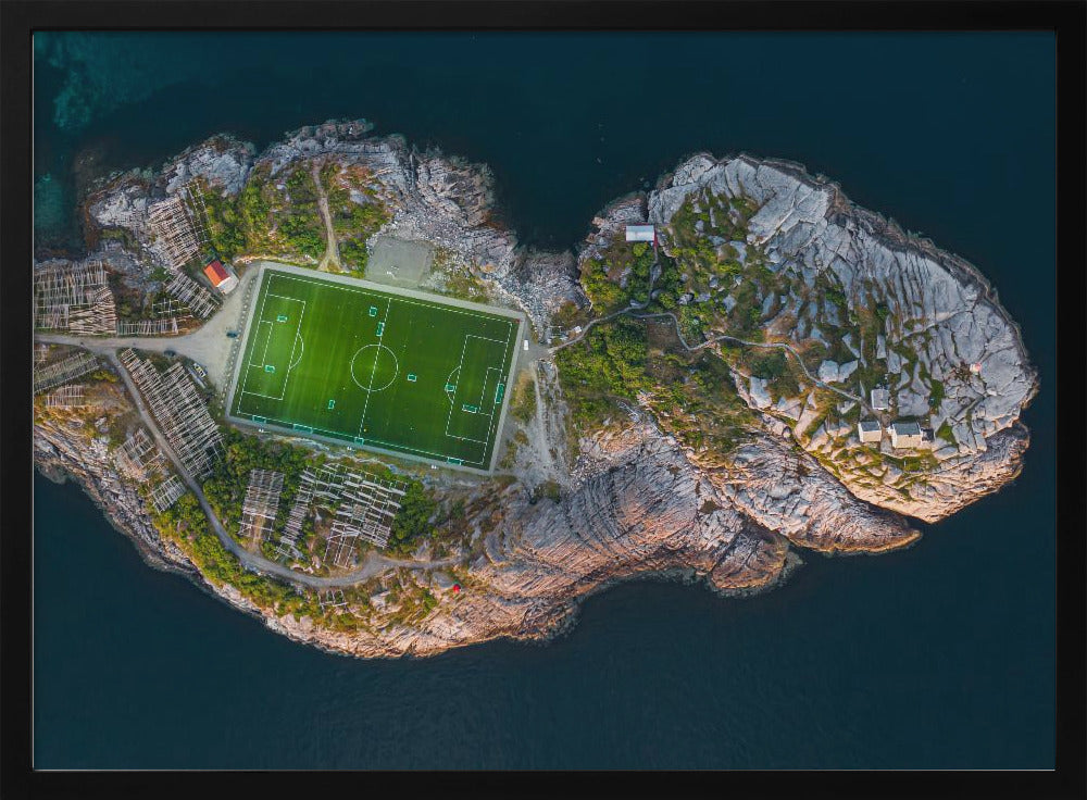 Football field on the edge of the world - Poster / Art Print