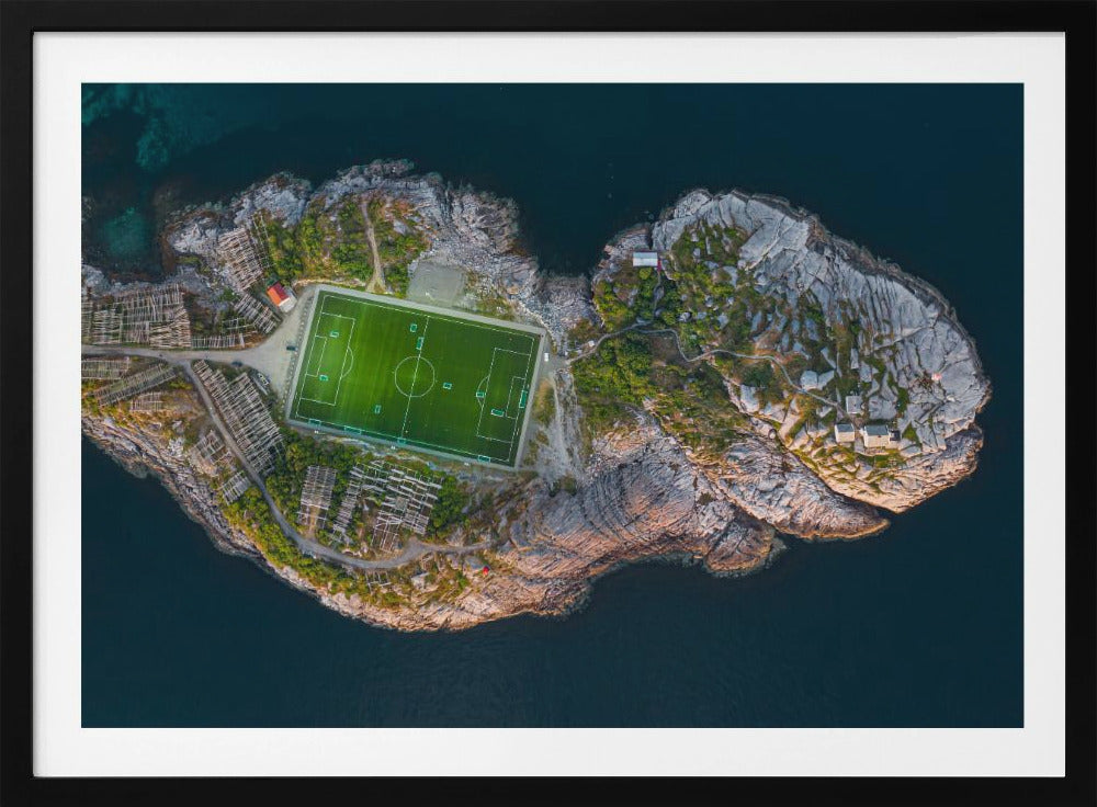 Football field on the edge of the world - Poster / Art Print