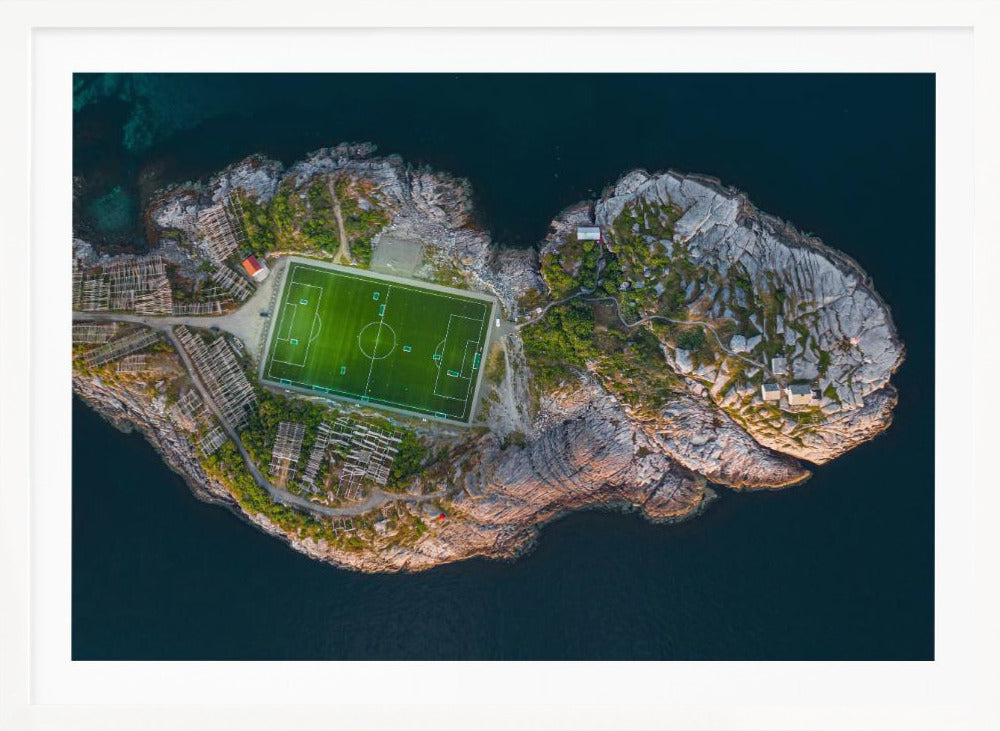 Football field on the edge of the world - Poster / Art Print