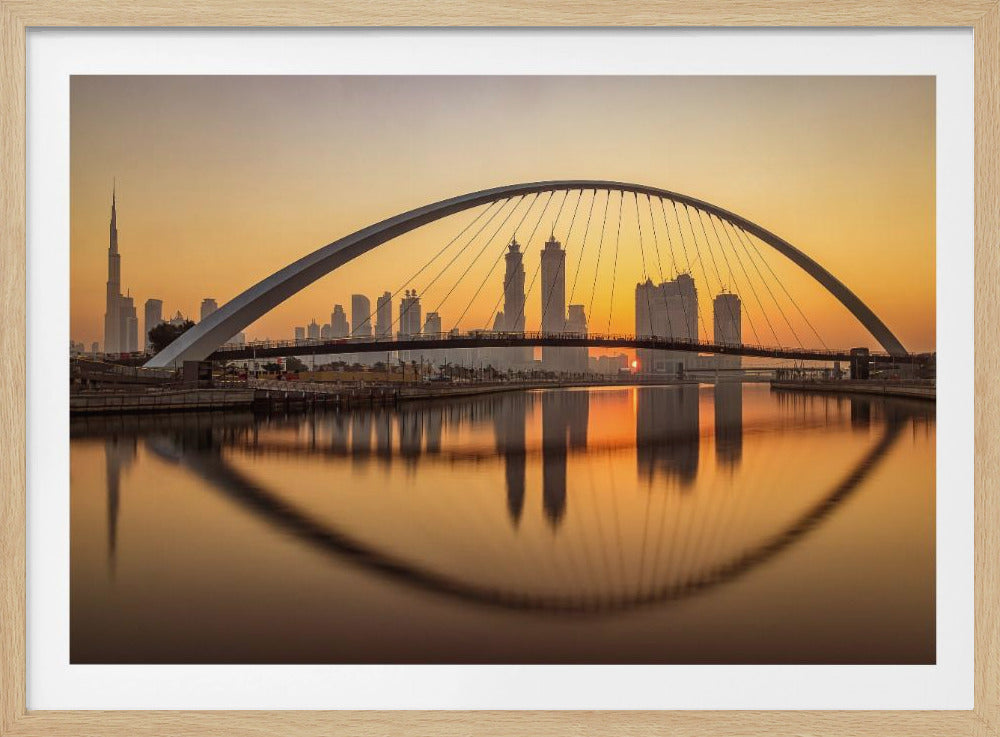 Sunrise at the Dubai Water Canal - Poster / Art Print