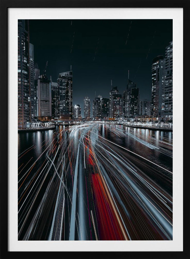 Traffic jam in the Dubai canal - Poster / Art Print