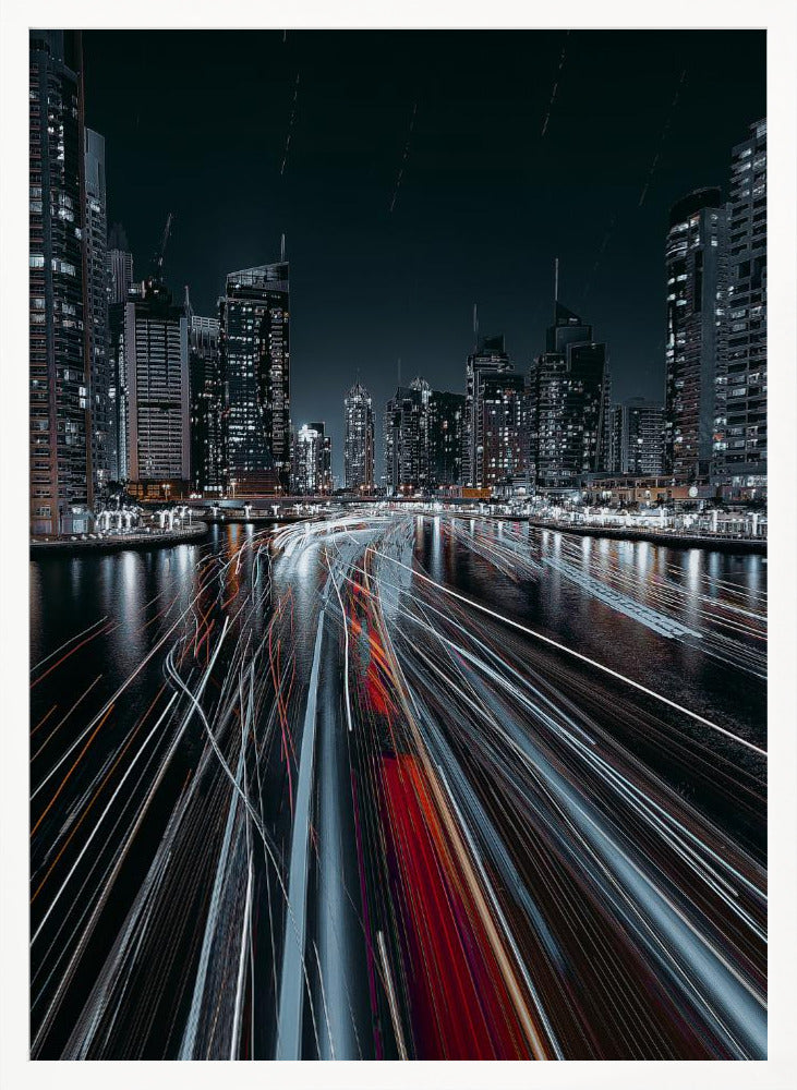 Traffic jam in the Dubai canal - Poster / Art Print