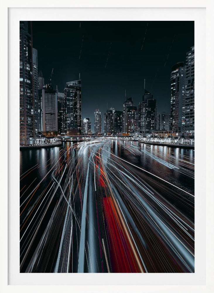 Traffic jam in the Dubai canal - Poster / Art Print