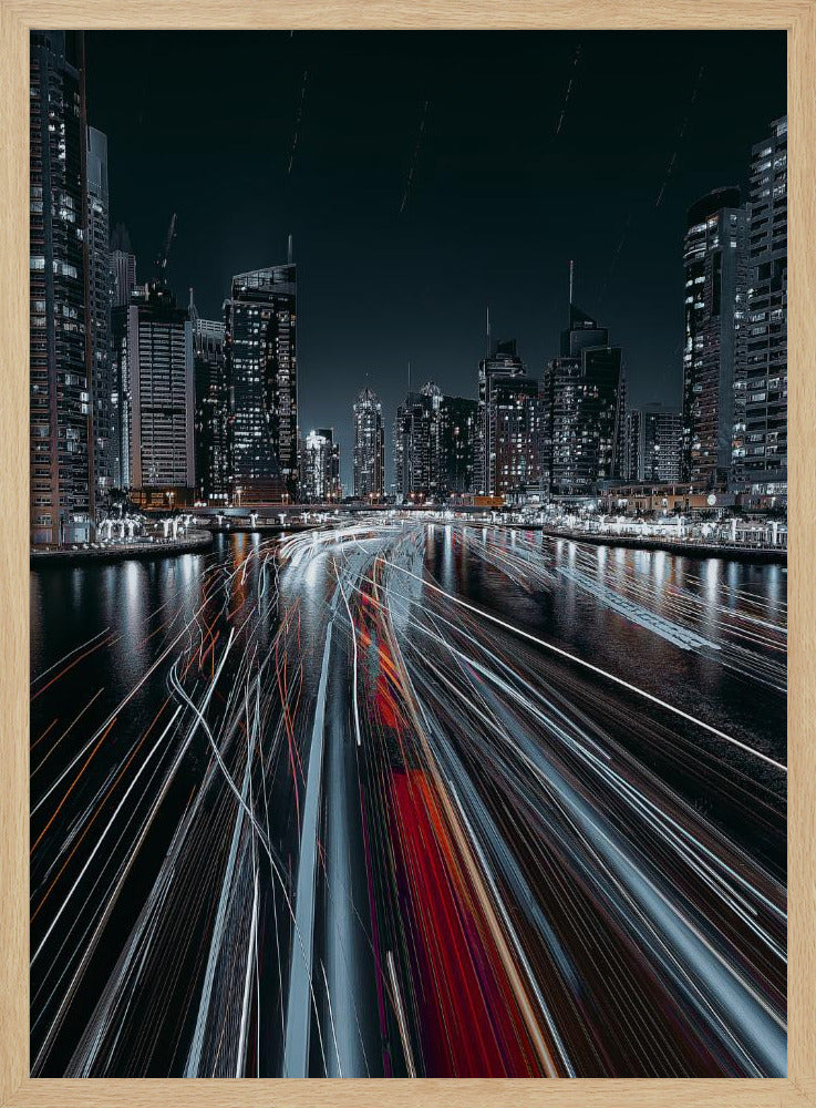 Traffic jam in the Dubai canal - Poster / Art Print