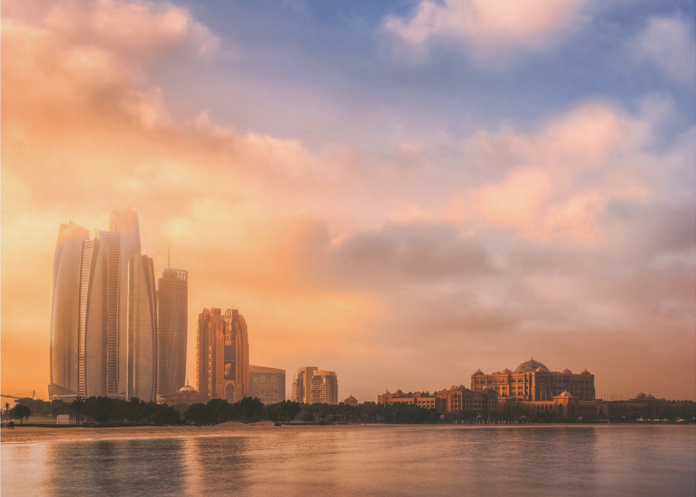 Etihad Towers & Emirates Palace, Abu Dhabi, UAE - Poster / Art Print