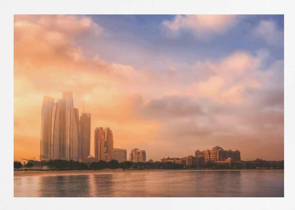 Etihad Towers & Emirates Palace, Abu Dhabi, UAE - Poster / Art Print