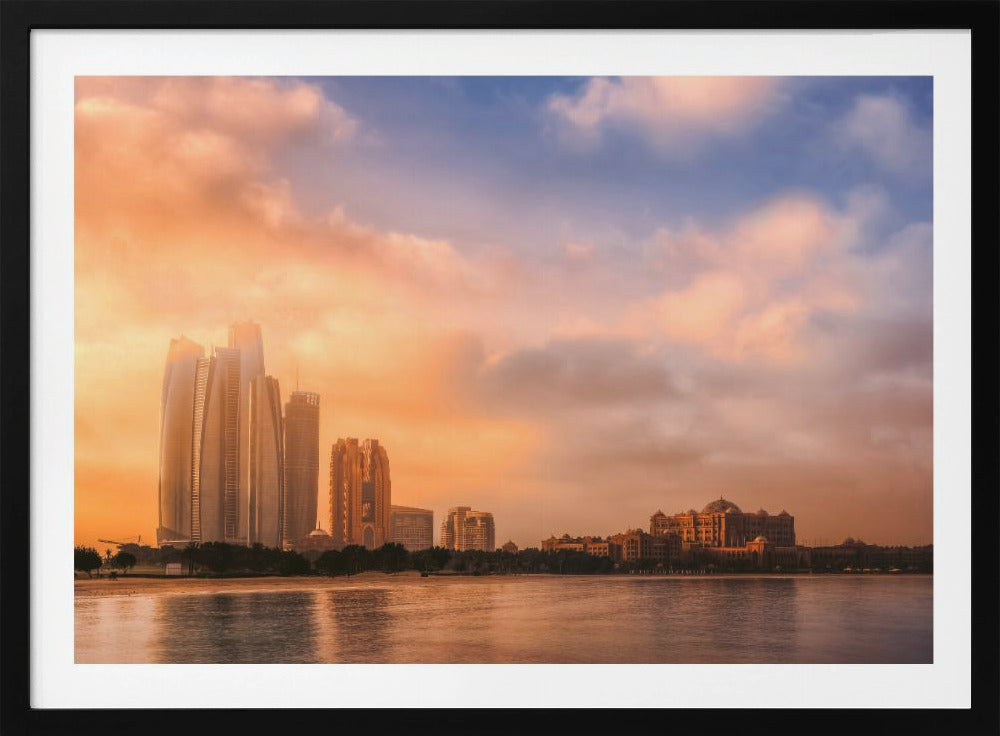 Etihad Towers & Emirates Palace, Abu Dhabi, UAE - Poster / Art Print