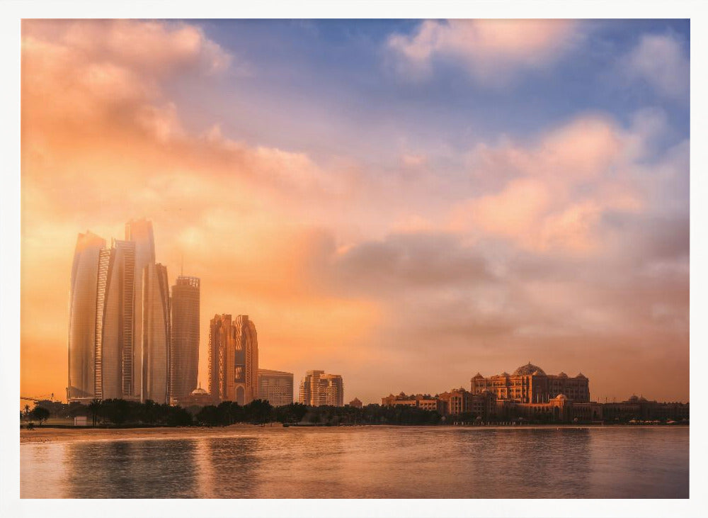 Etihad Towers & Emirates Palace, Abu Dhabi, UAE - Poster / Art Print