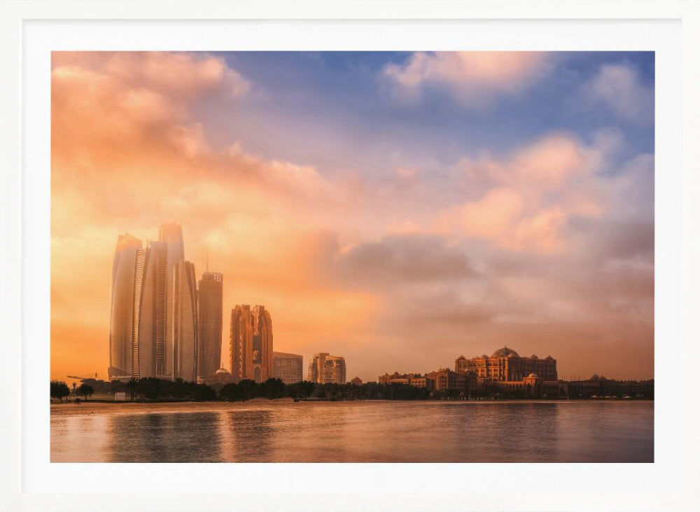 Etihad Towers & Emirates Palace, Abu Dhabi, UAE - Poster / Art Print