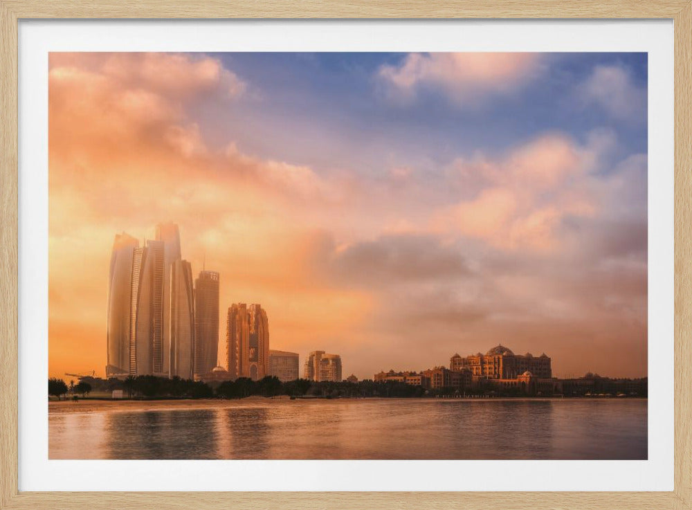 Etihad Towers & Emirates Palace, Abu Dhabi, UAE - Poster / Art Print
