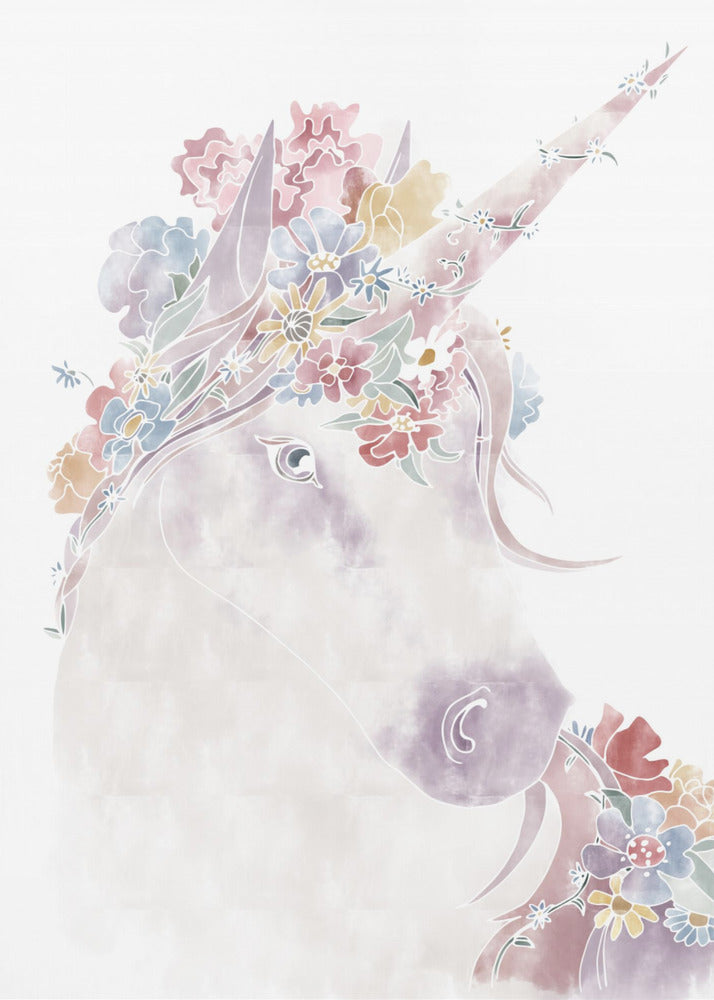 Unicorn Floral - Poster / Art Print