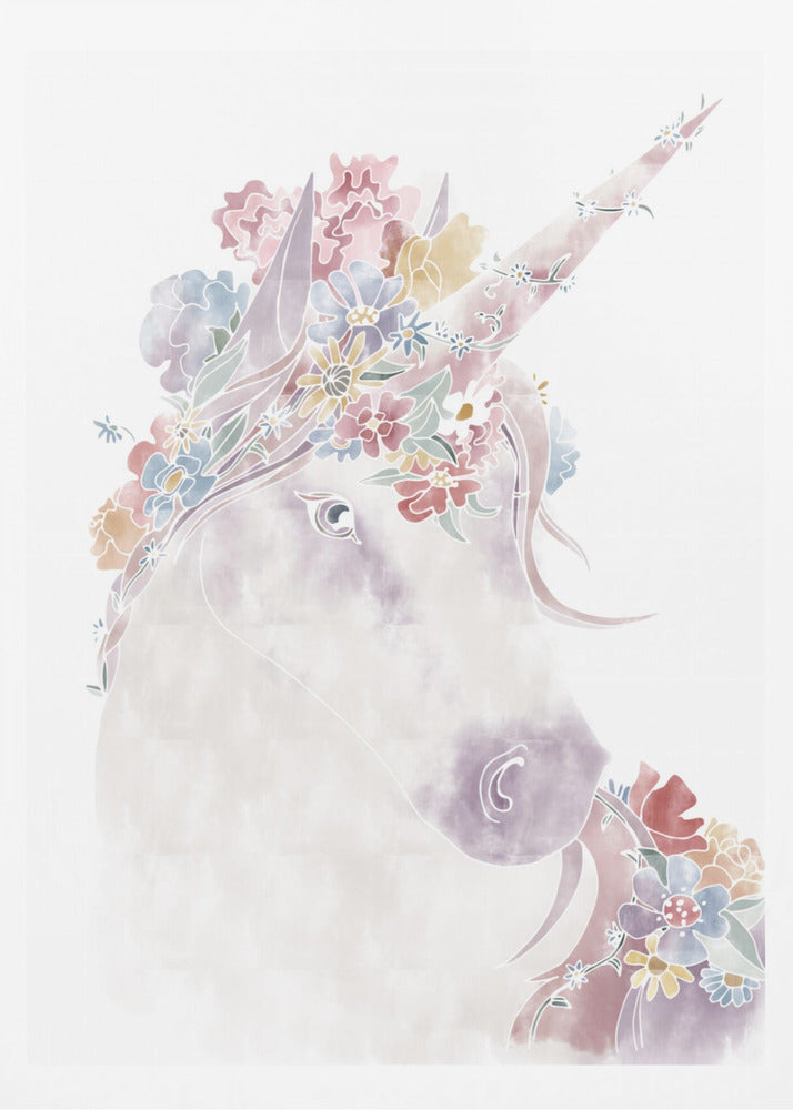 Unicorn Floral - Poster / Art Print