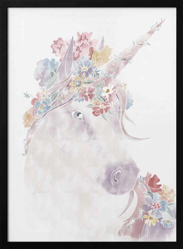 Unicorn Floral - Poster / Art Print