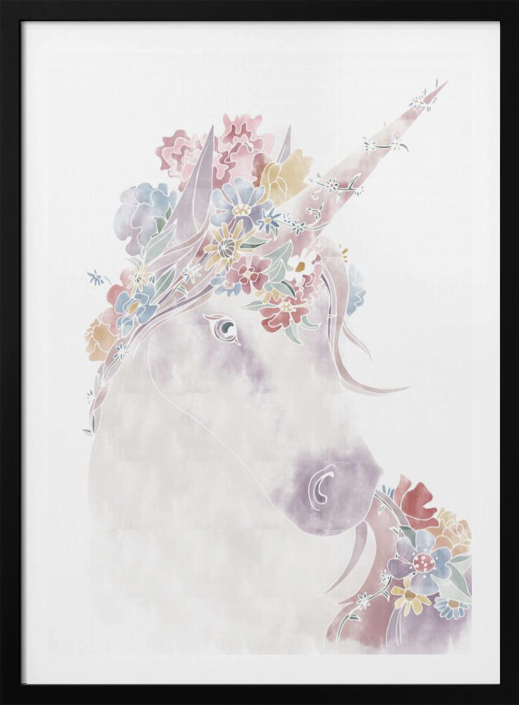Unicorn Floral - Poster / Art Print