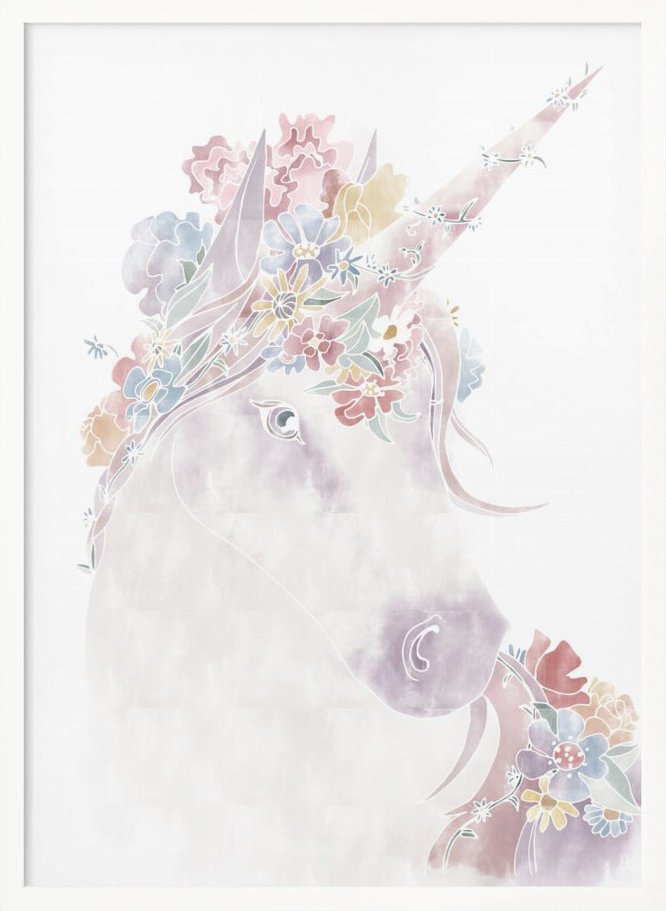 Unicorn Floral - Poster / Art Print