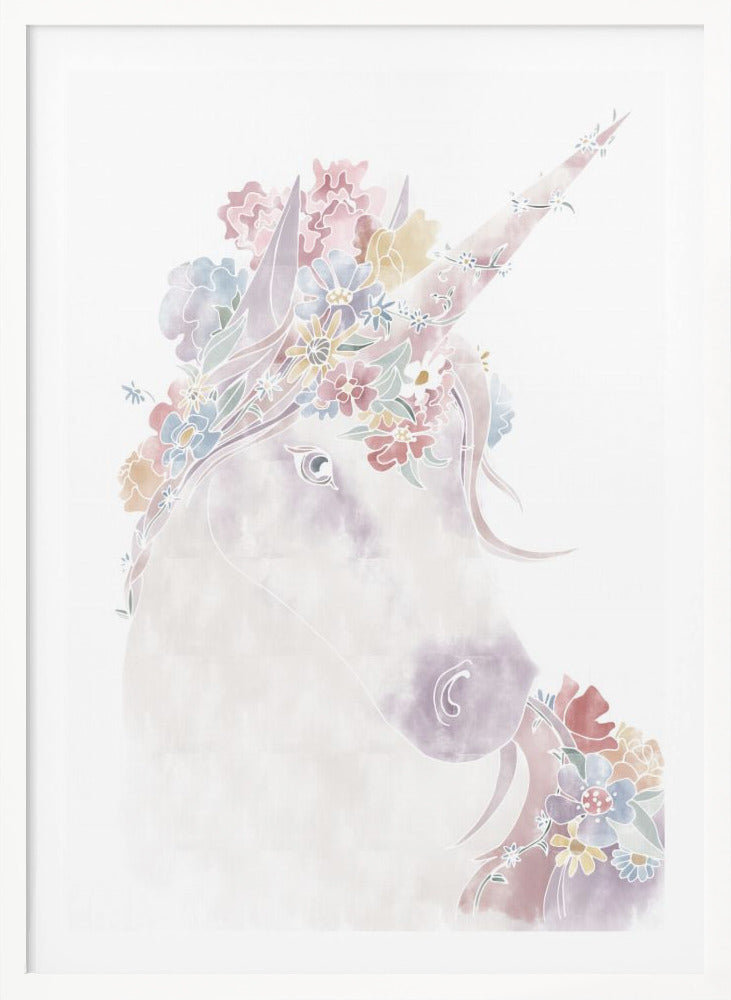 Unicorn Floral - Poster / Art Print