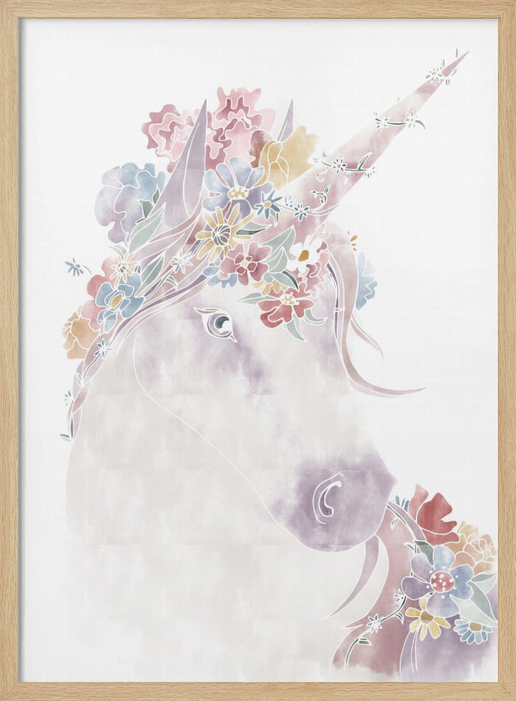 Unicorn Floral - Poster / Art Print