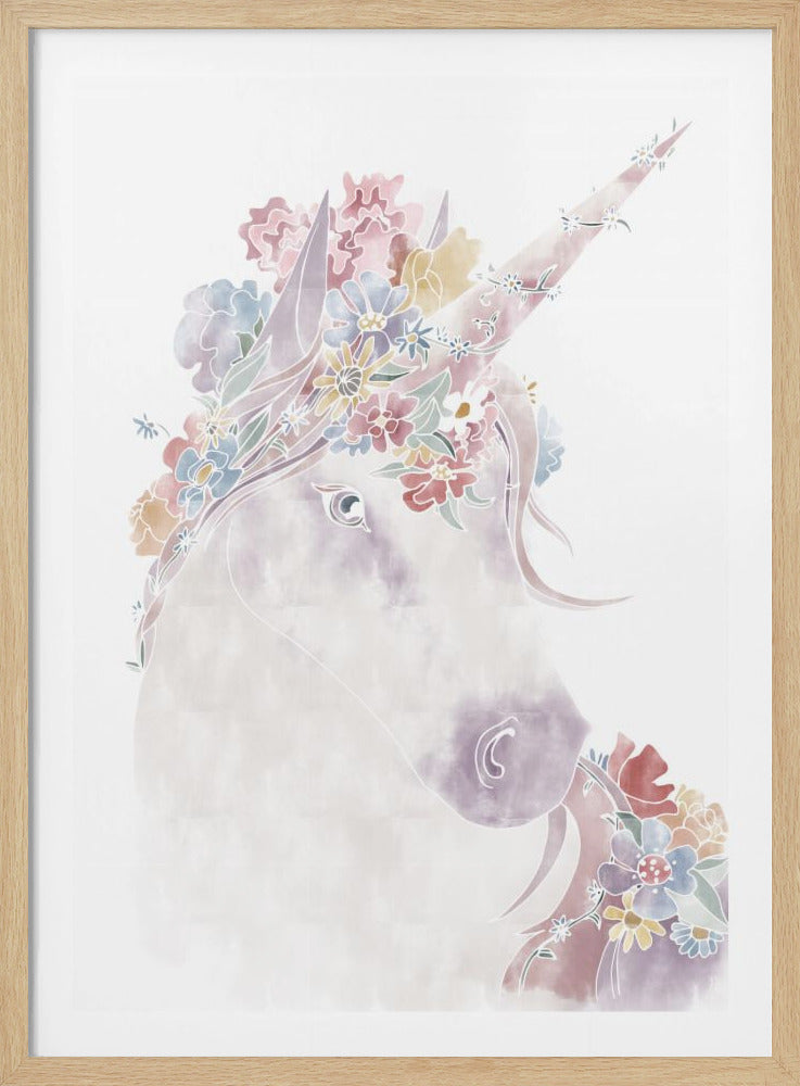 Unicorn Floral - Poster / Art Print
