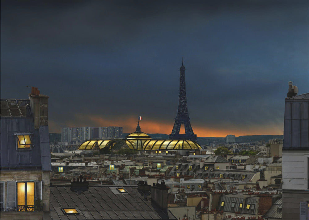 the twilight falls on the city of lights - Poster / Art Print