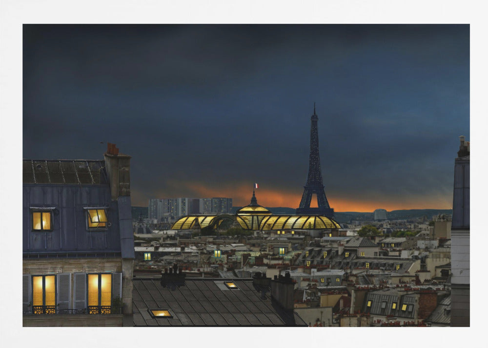 the twilight falls on the city of lights - Poster / Art Print