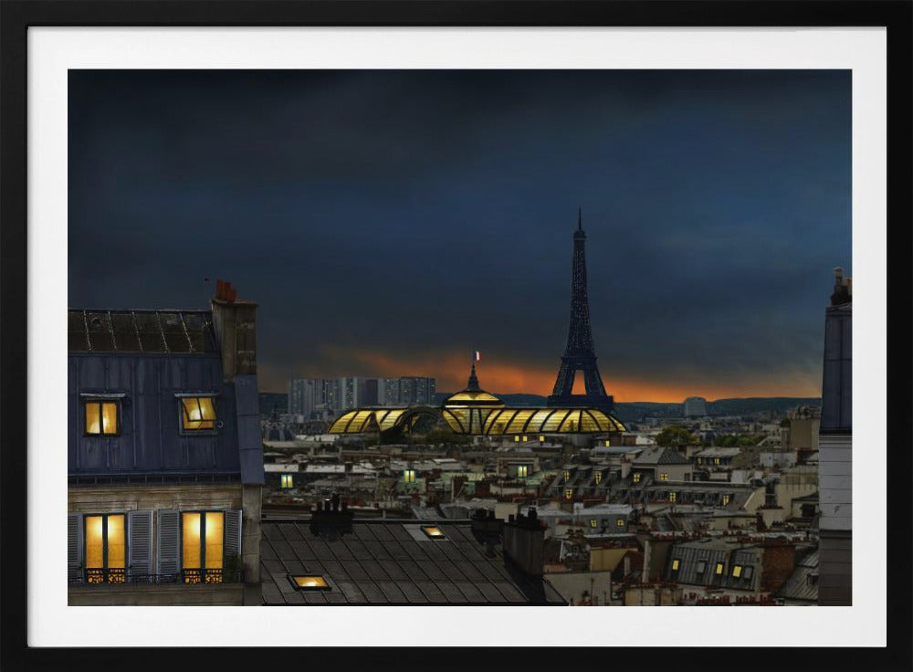 the twilight falls on the city of lights - Poster / Art Print