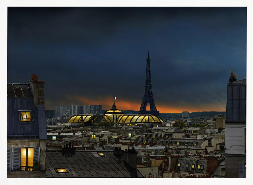 the twilight falls on the city of lights - Poster / Art Print