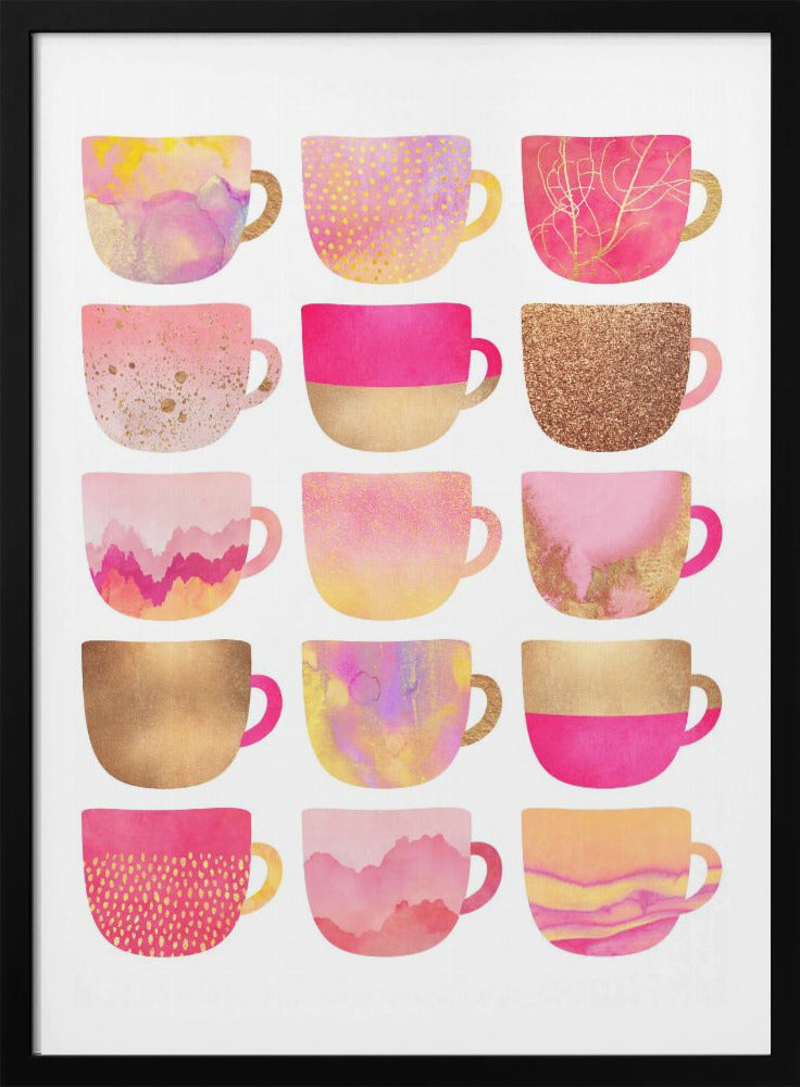 Pretty Pink Coffee Cups - Poster / Art Print