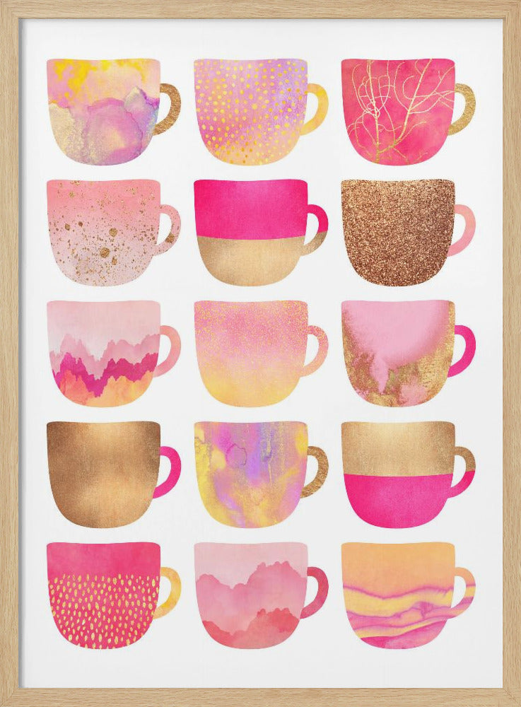 Pretty Pink Coffee Cups - Poster / Art Print