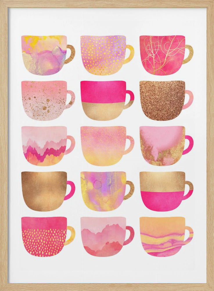 Pretty Pink Coffee Cups - Poster / Art Print